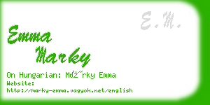 emma marky business card